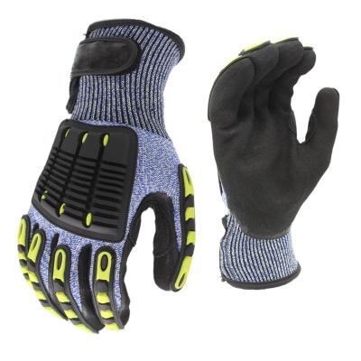 China Anti-impact Silicone Coated Palm TPR Shock Resistant Gloves Work Mechanic Safety Gloves Cut Resistant Gloves for sale