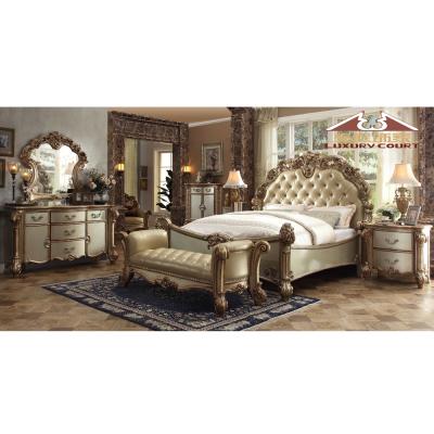 China Longhao Adjustable Luxury Royal Antique Design Tall Bedroom Furniture Sets (Others) for sale