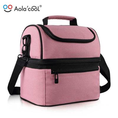 China Food Delivery Cooler Bag Capacity Double Layer Waterproof Printing Insulated Durable Insulated Lunch Cooler Bag for sale