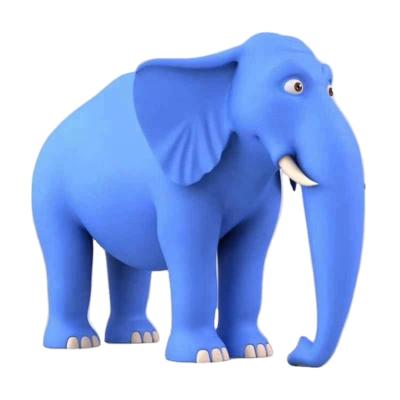 China Europe New Design Blue Color Large Fiberglass Resin Elephant Sculpture For Outdoor Decoration for sale