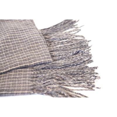 China Plaid Woven Pile Autumn Display Custom Edge Scarf 50% Recycled Polyester Precision Technology Production for sale