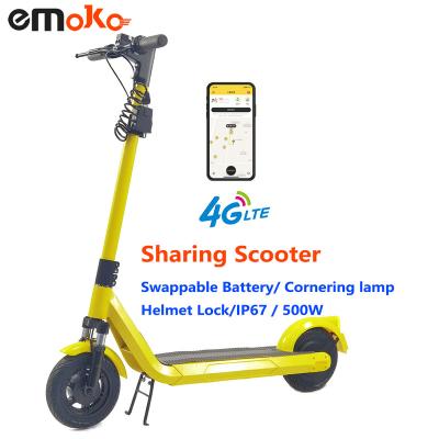 China Emoko Unisex Sharing GPS Anti-thief e scooter Battery Lock 500W Unfoldable Switchable Motor Power 10 Inch Shared Electric Scooter for sale