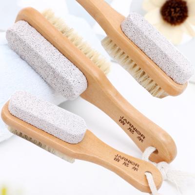 China EXFOLIATE wooden pumice stone foot brush foot files for sale