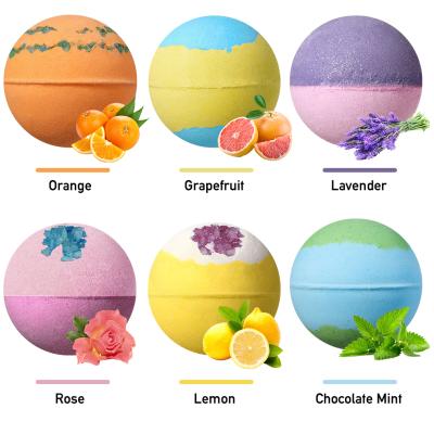 China Plant 100g Organic Plant Oil Butter Fizzer Cleansing Ball Shaped Bath For Christmas Gift Promotional Bath Bombs Set for sale