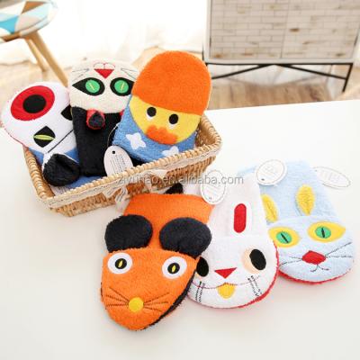 China Eco-friendly Wholesale High Quality Cute Cute Baby Cotton Gloves / Soft Bath Glove for sale