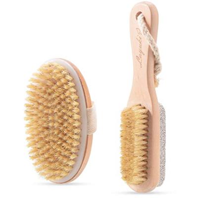 China Convenience Pedicure Foot File Body Brush for Dry Brushing and 2 Sided Foot File Scrubber Set, Body Scrubber for Bath or Shower for sale