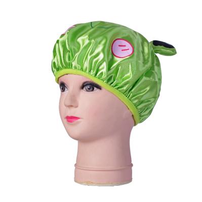 China Sustainable Wholesale Customized 2 Layer Bathing Cap Promotional Shower Cap for sale