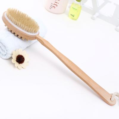 China Handle Brush Double Sided Wooden Massager Bath Brush Bath Shower Brush For Massage for sale