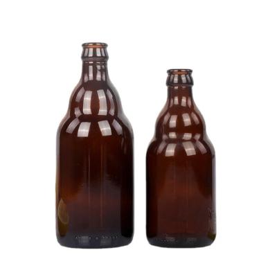 China Custom Beverage 500ml 330ml Beer Bottle Brown Glass Bottle 500ml Green Beer Bottle With Cap for sale