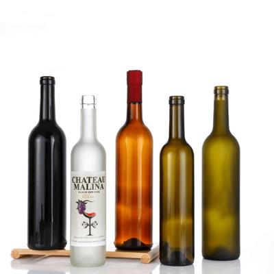 China Wholesale High Quality Round 500ml Empty Beverage Glass Wine Bottle With Cork Cover for sale