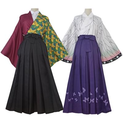 Κίνα Polyester Demon Slayer Kimono Anime Cosplay Costume Tomioka Giyuu Kochou Shinobu Nezuko's Tanjiro Naihu With Skirt Kimono προς πώληση