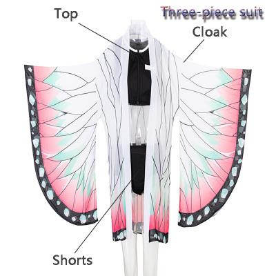 Китай Cosplay cartoon 3 piece set Butterfly Ninja Tanjiro demon slayer swimsuit cos my wife Zenyi bikini swimwear anime cosplay costume продается