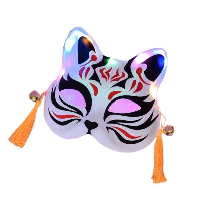 China Halloween Fashionable Glowing Fox Cosplay Mask LED Face Mask Cat Masquerade Female Mask for sale