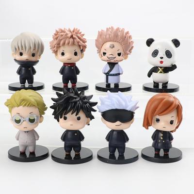 中国 Cartoon Toy 8PCS Q Version Anime Jujutsu Kaisen Figures Itadori Yuji Gojo Satoru PVC Action Number 販売のため