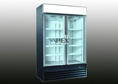 China Glass 2 door freezer storage food upright freezer with ice maker for sale