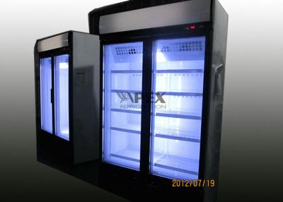 China Fan dynamic Vertical Double glass door beverage coolers 1000L for sale