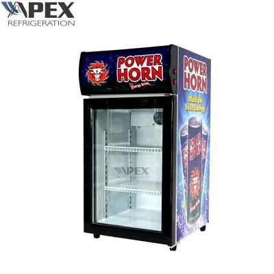 China Commercial Countertop Display Fridge Single Glass Door Appearance Luxury for sale