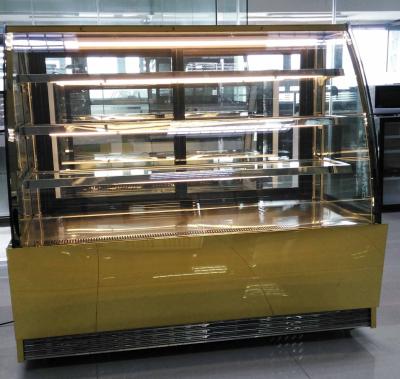 China White Refrigerated Cake Showcase Chiller / Cake Display Cooler With LED Lighting for sale