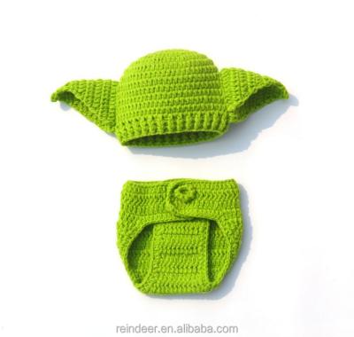 China European and American style newborn baby photo prop outfit knitted Senior Yoda for sale