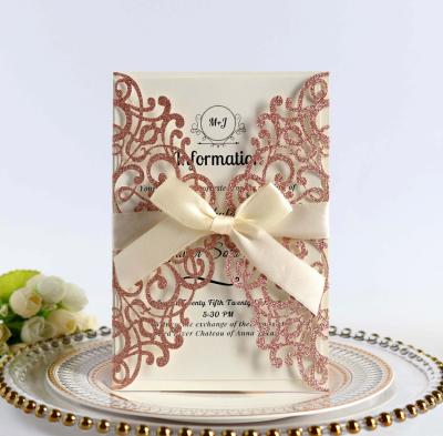 China Europe Butterfly Laser Cut Wedding Invitation Card for sale