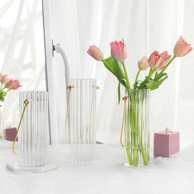 China Europe Living Room Nordic Flower Arrangement Vase Ornaments Glass Flower Decoration for sale