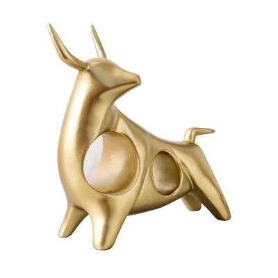 China Home Decor Resin Bull Ornaments Cabinet Decorations Resin Figures Living Room Decorative Housewarming TV Porch Gift for sale