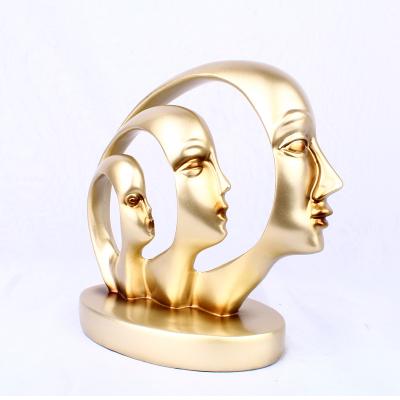 China Modern minimalist half-face makeup resin ornaments living room TV cabinet decoration gifts of resin home decoration furnishings for sale