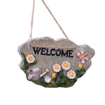 China Decoration Artificial Resin Home Garden Hanging Sign for sale