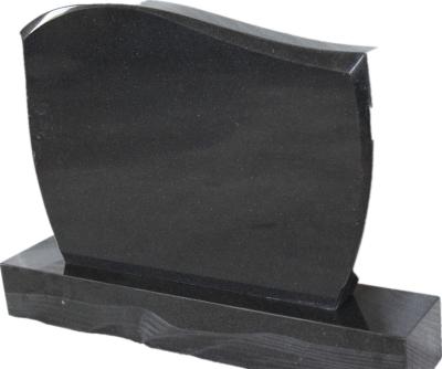 China China Traditional Black Granite Single Arc Headstone Polished Headstones Polished Grave Headstone for sale