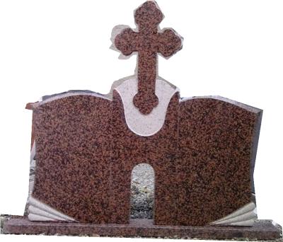 China EU Red Granite Tombstones Headstone Monuments Headstones Cross Angels Weings Figure Monuments for sale