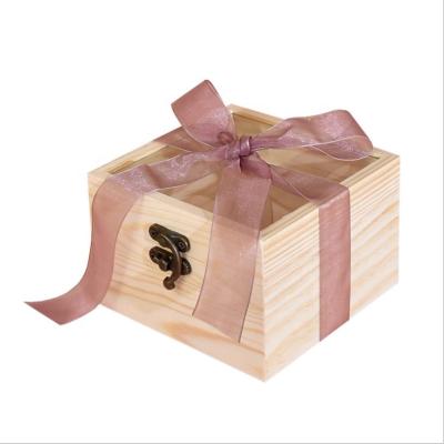 China Handmade Customize Unique Design Eternal Life Wooden Box Flowers Gift Box Cosmetic Packaging Box With Window for sale