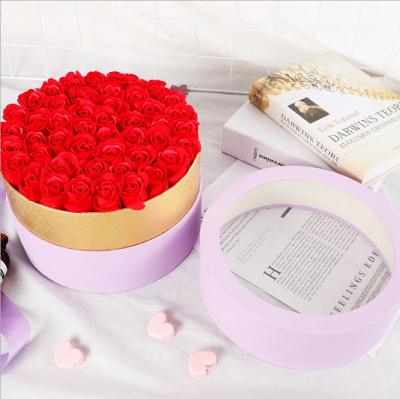 China Handmade custom metallic cosmetic creative gift box logo flower eternal box flower two pieces of floral box for sale