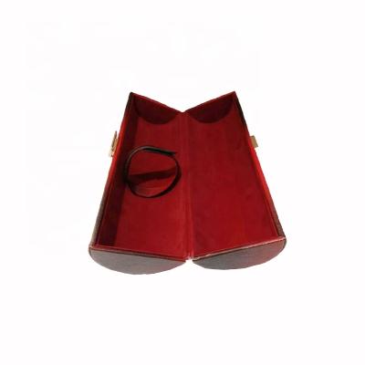 China Simple Luxury Handmade Leather Round Gift Box Tube Box Red Wine Bottle Red Wine Bottle Wine Box for sale