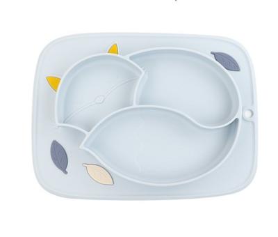 China 100% BPA Test Certificate Clean/Portable Waterproof/Easy Free Including Cartoon 3 Grid Fun Baby Silicone Dish Infant Bowl for sale