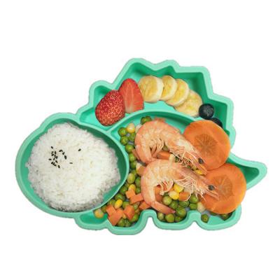 China Sustainable Food Grade Silicone Suction Dish Kids Stay Set Bowl Baby Dinner Dish Feeding Place Mat for sale