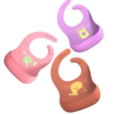 China BPA Free Viable Soft Custom Silicone Slabben Feeding Bib Waterproof Silicone Baby Bib Training Eating For Kids for sale