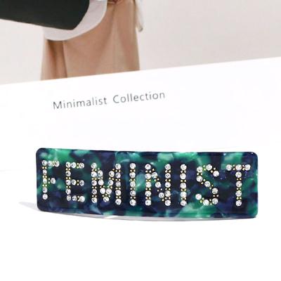 China European and American natural marble french handmade hair accessories barrette designers barrette hair clips for women thick hair for sale