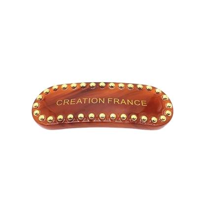 China Fashionable Design France Name Custom Hair Clips French 5mm Thickness Cellulose Acetate Craft Hair Clip Barrettes Accessories For Women for sale