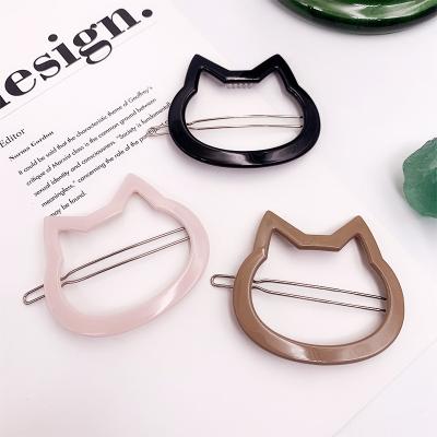 China Trendy custom cute cat resin hair pins accessories hairpins hair clips grips for little girls glam acetate animals hairclips for kids for sale