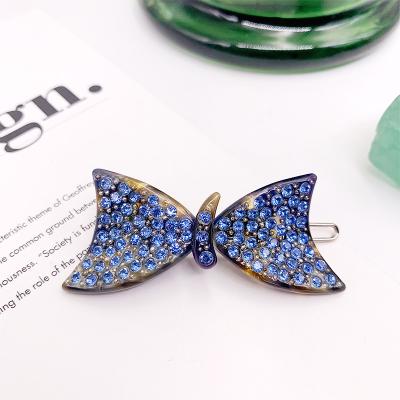 China Fashionable Customized Bling Crystal Fancy Rhinestone Hair Pin Child Girl Acetate Hair Clip Small Size Dragonfly Clip Hair Clip Hair Clip for sale