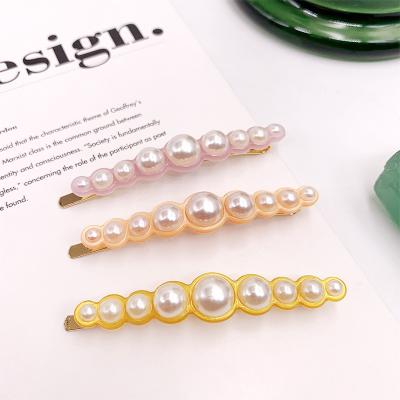 China Fashionable Hot Selling CIA Style Korean Resin Plastic Hair Accessories Beads Hair Clips Hair Pin For Girl Candy Color Custom Cute Hair Clip Women for sale