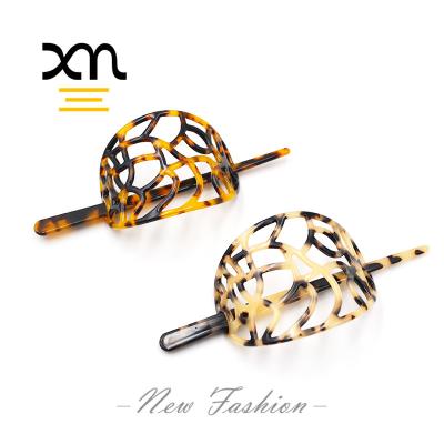 China custom classic traditional antique tortoiseshell brown hair pin hair sticks accessories cellulose acetate hair pin clips cover K015 for sale