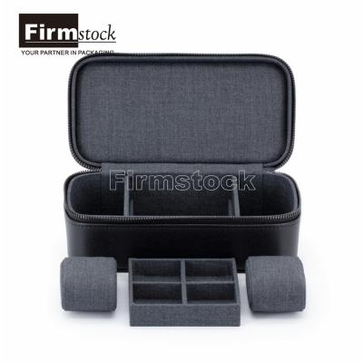 China New Fashion Leather Luxury Design Watch Storage Box Leather Case With Zipper For Business Customers for sale