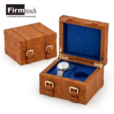 China Women Leather Custom Simple Gift Logo PU Leather Box For Watches Set Fashion Wooden Cases Luxury Watch Boxes for sale