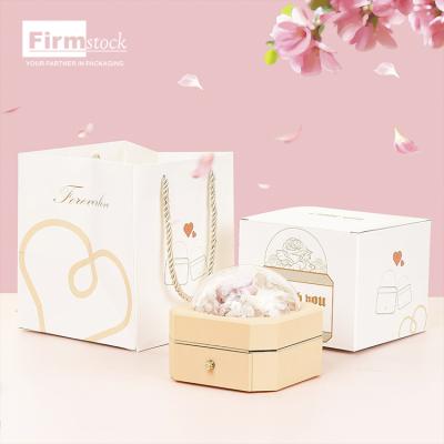 China Glass Jewelry Packaging Small Flower Box Set Ring Boxes Jewelery Drawer Velvet Transparent Flower Earring Gift for sale