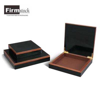 China Piano Black Wood Lacquer Finish Luxury Wooden Box Gift Chocolate Wooden Storage Box Storage Box for sale