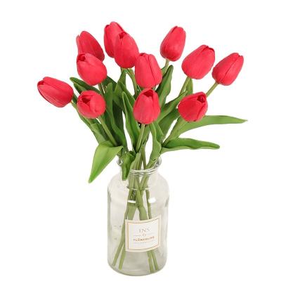 China Decorate Tulip Flowers Artificial Latex Artificial Touch Real Flower Tulip Indoor Wedding Decoration for sale