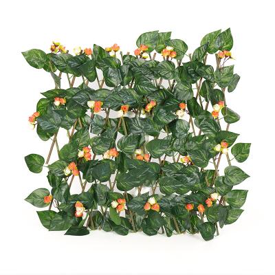 China Decorate Factory Price Custom Artificial Leaf Fence Garden Leaf Fence For Wall Decoration for sale