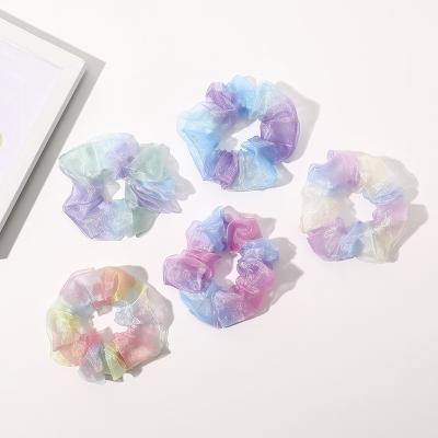 China Fashion Tie Dye Wholesale Mesh Scrunchies Yucat Cloth Elastic Band Hair Scrunchies Accessories Fashion Tie Dye 2021 for sale