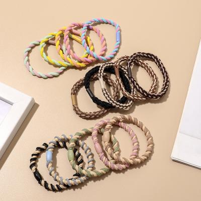 China Fashion Yucat 2021 wholesale fashion Korean headband women hair accessories double color cross elastic hair ties for sale